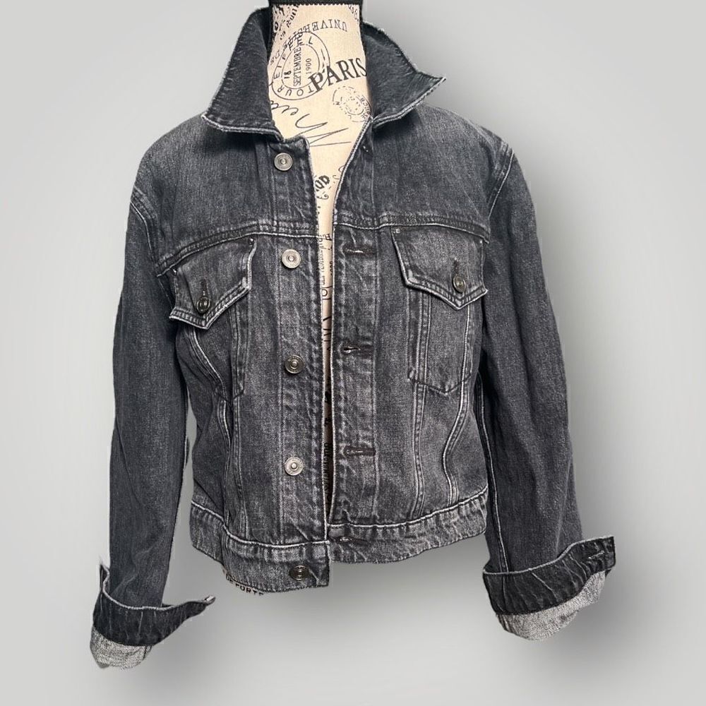 Hudson darkwash cropped trucker jean jacket NWT SZ L